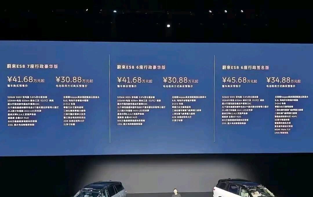 全新蔚来ES8正式上市发布。
关于这款车争议最大的可能就是价格了。
因为，老款车