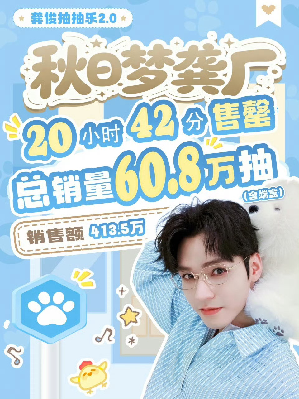 龚俊红了这么多年，粉丝黏性依旧高的可怕，新出的抽抽乐，仅用不到21 个小时就抽空