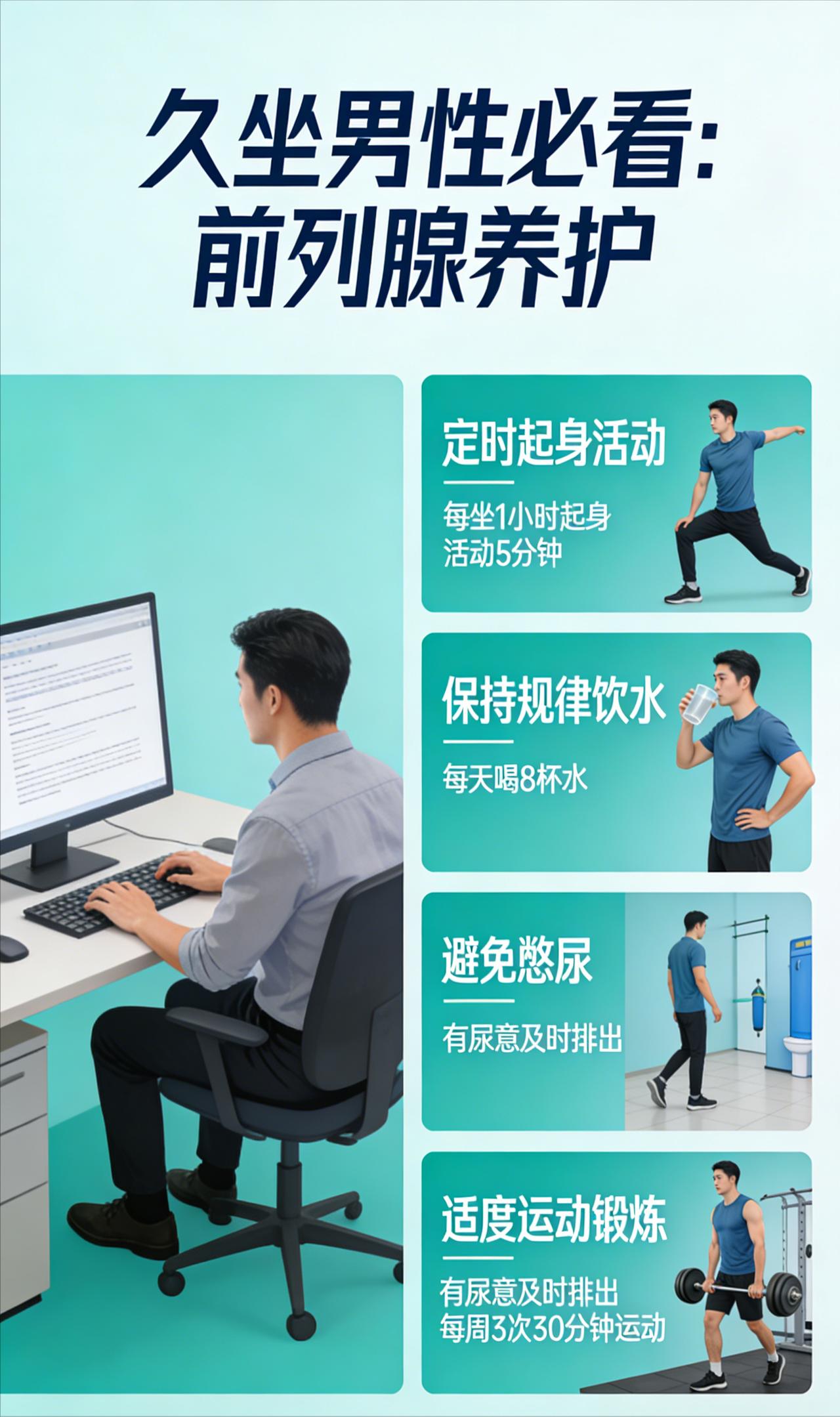 久坐男性注意：日常养护很关键