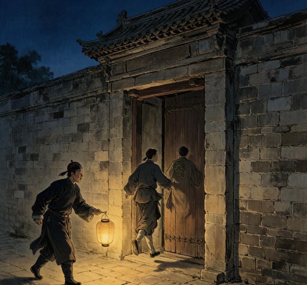 清朝时一天夜半，差役跟踪两个怪人身后，见二人步履轻飘迅捷，不似常人。行至紧闭的南