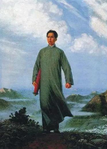 毛泽东看着画作说：“神气很像我。只是这衣服太好了，我那时没有这么好的大衫，都是旧