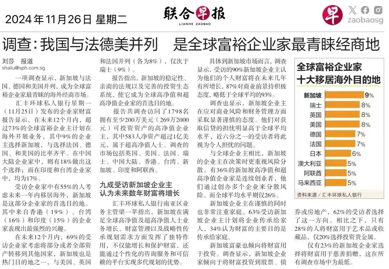 新加坡成为世界富人收割机，只不过人家是文明的自愿的