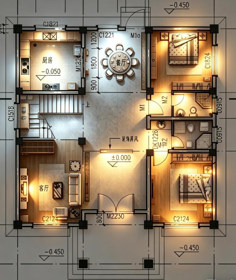 农村建房按这个户型图怎么样？别墅设计 别墅 农村自建房 农村自建别墅