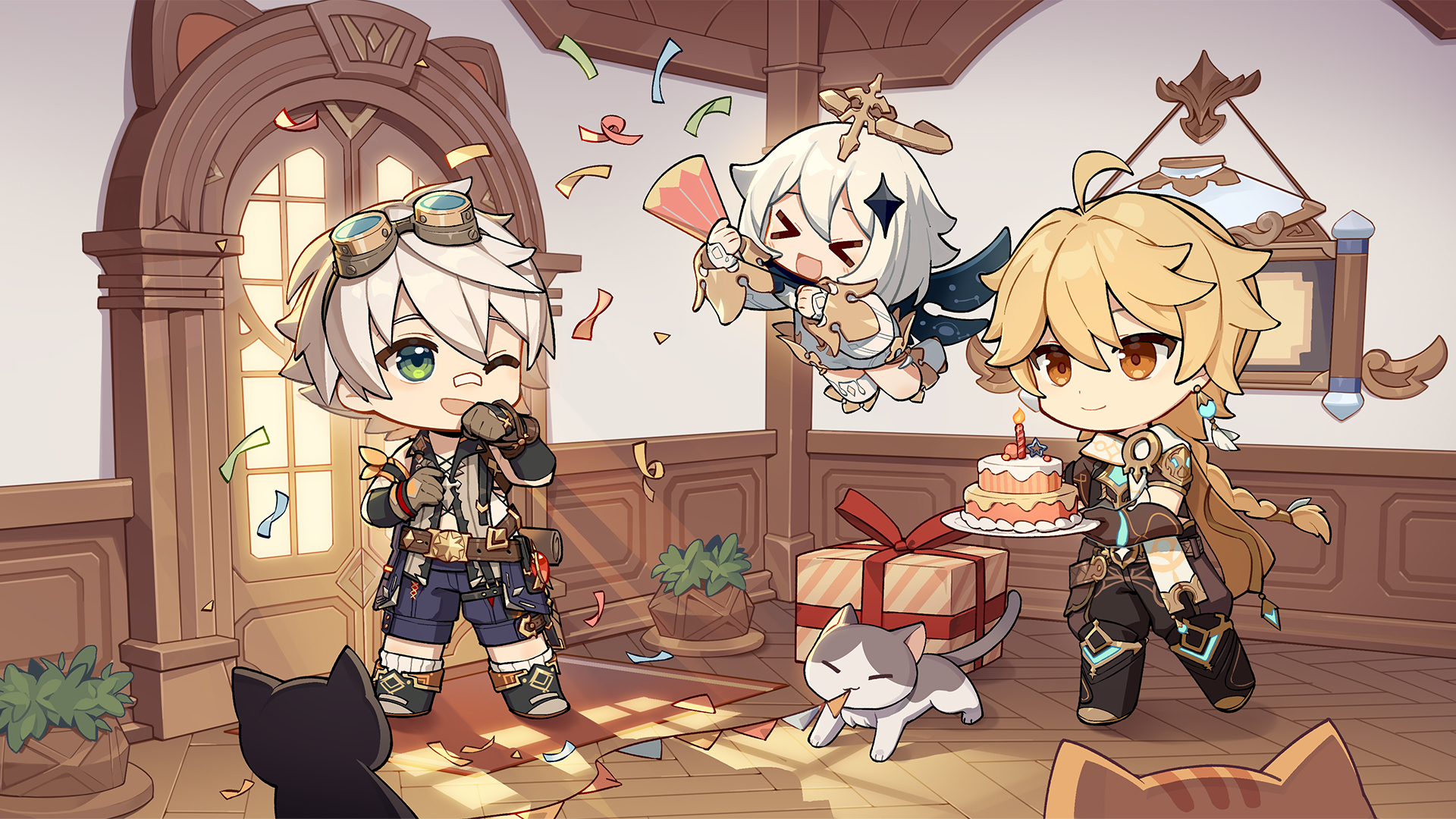 #原神[超话]# 班尼特生日留影，小倒霉蛋也有幸福的一天[送花花]#原神4.4版