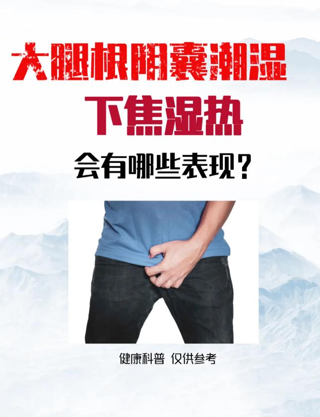 大腿根阴囊潮湿，下焦湿热，会有哪些表现？