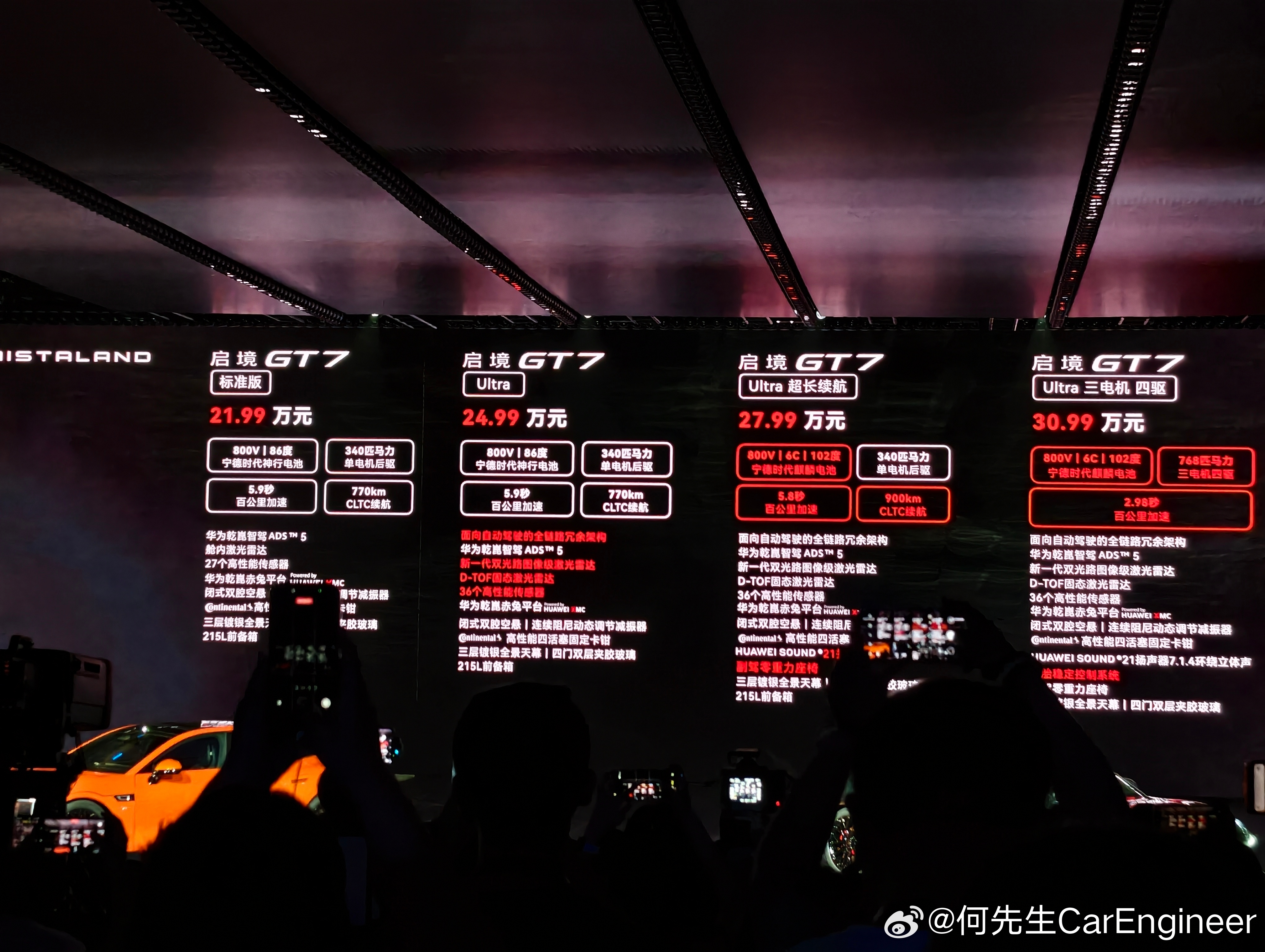 启境GT7启境GT7共有四个版本，预售价格21.9万起步，正式上市价格可能会稍微