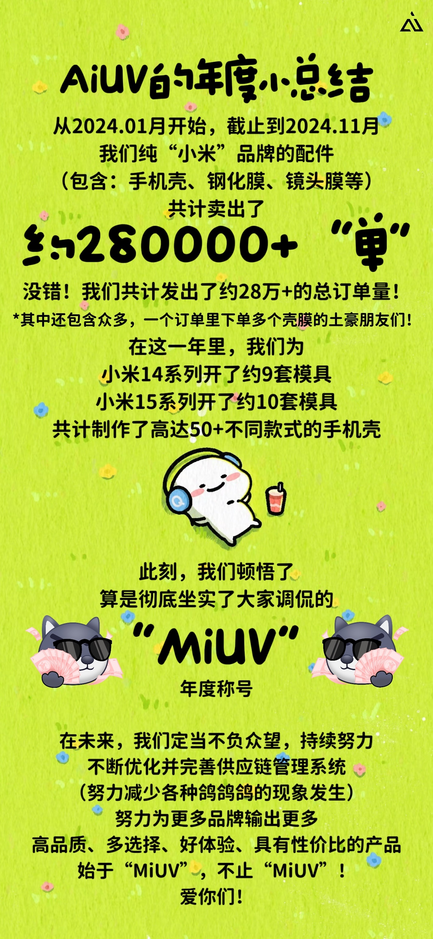 ✉️2024年末啦！📮请查收这份来自AiUV的年度小报告～[抱一抱]让我们一起
