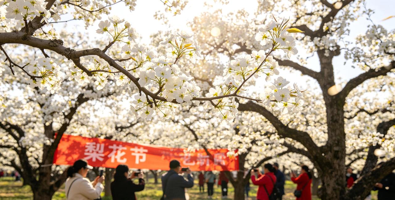 龙井苹果梨花的盛宴，在梨花村开启

        你见过苹果花和梨花一起开吗？