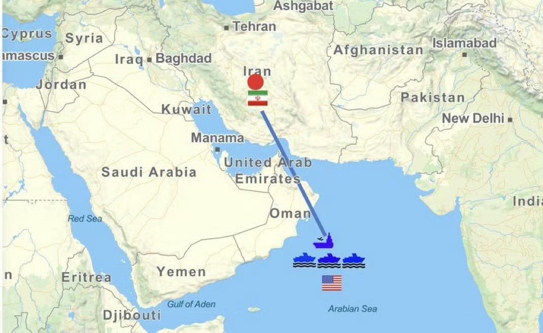 老美林肯号航母到位了，正在阿拉伯海靠近阿曼附近，距离伊朗海岸七百多公里。

能不