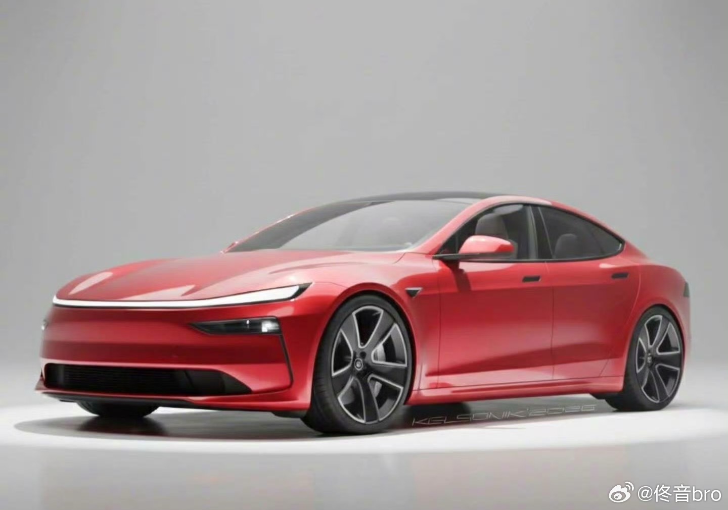 新款特斯拉ModelS渲染图前后都整贯穿灯，虽然看着更运动了，但总感觉少了个性，