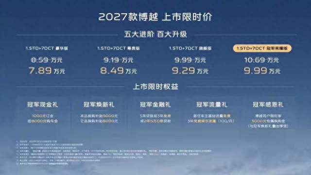 吉利王炸SUV来了，全系标配70多项配置，7.89万元起！