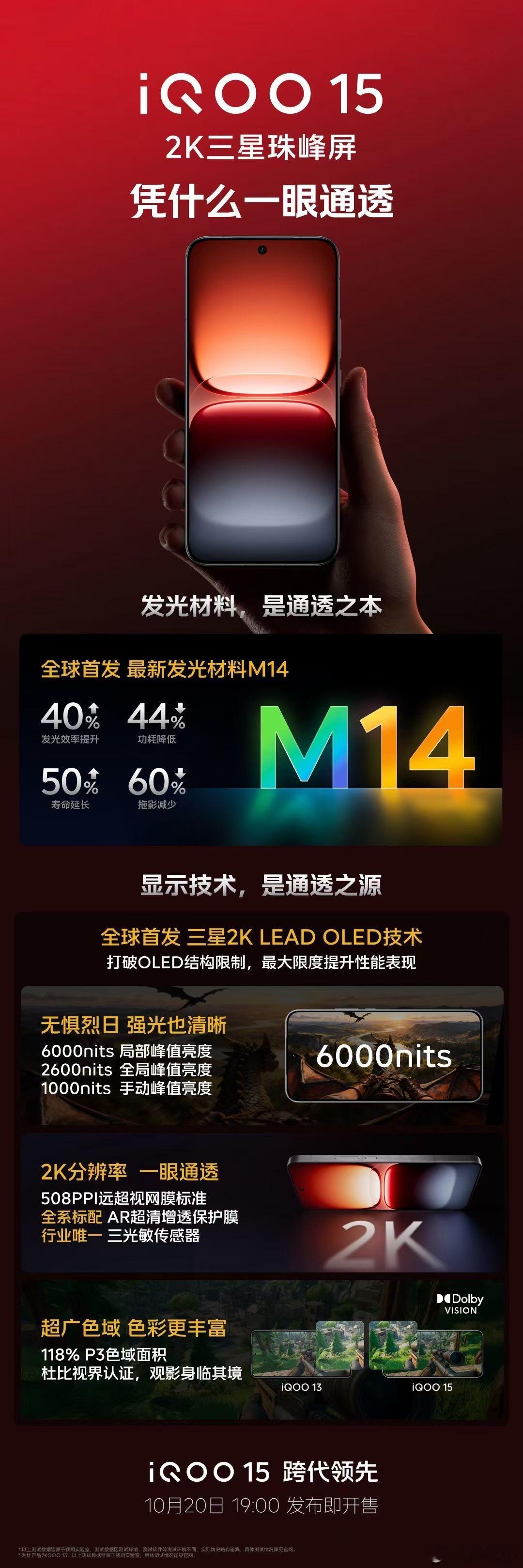 iQOO152K三星珠峰屏，10月20日19:00新品发布即开售！ ​​​