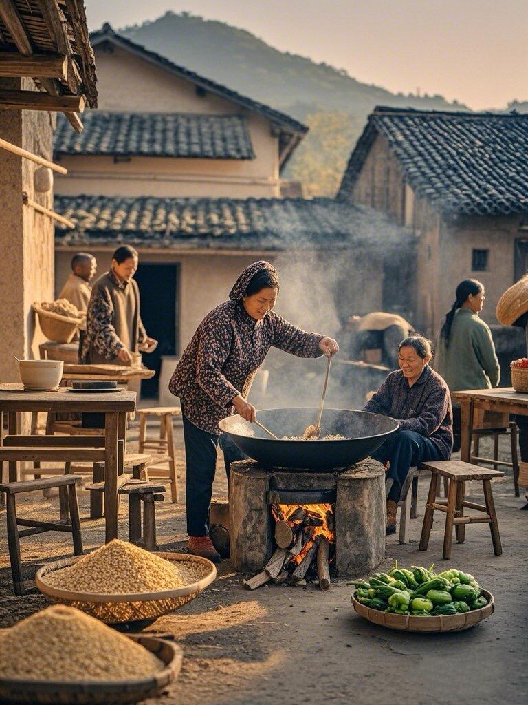 老家的新年味 还记得小时候的年味么？🥳贴上福字对联，象征着来年的好运与祝福，让