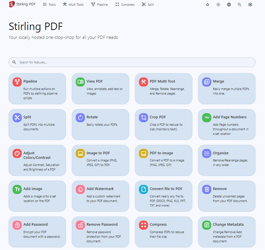 Stirling-PDF，一个本地托管的pdf工具集项目地址：github.co