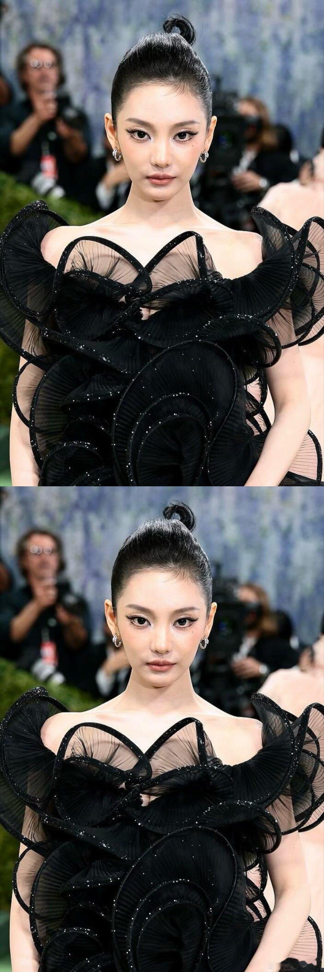 宁艺卓G社生图直出宁艺卓生图比精修还绝刚看到G社出的宁艺卓MetGala生图，这