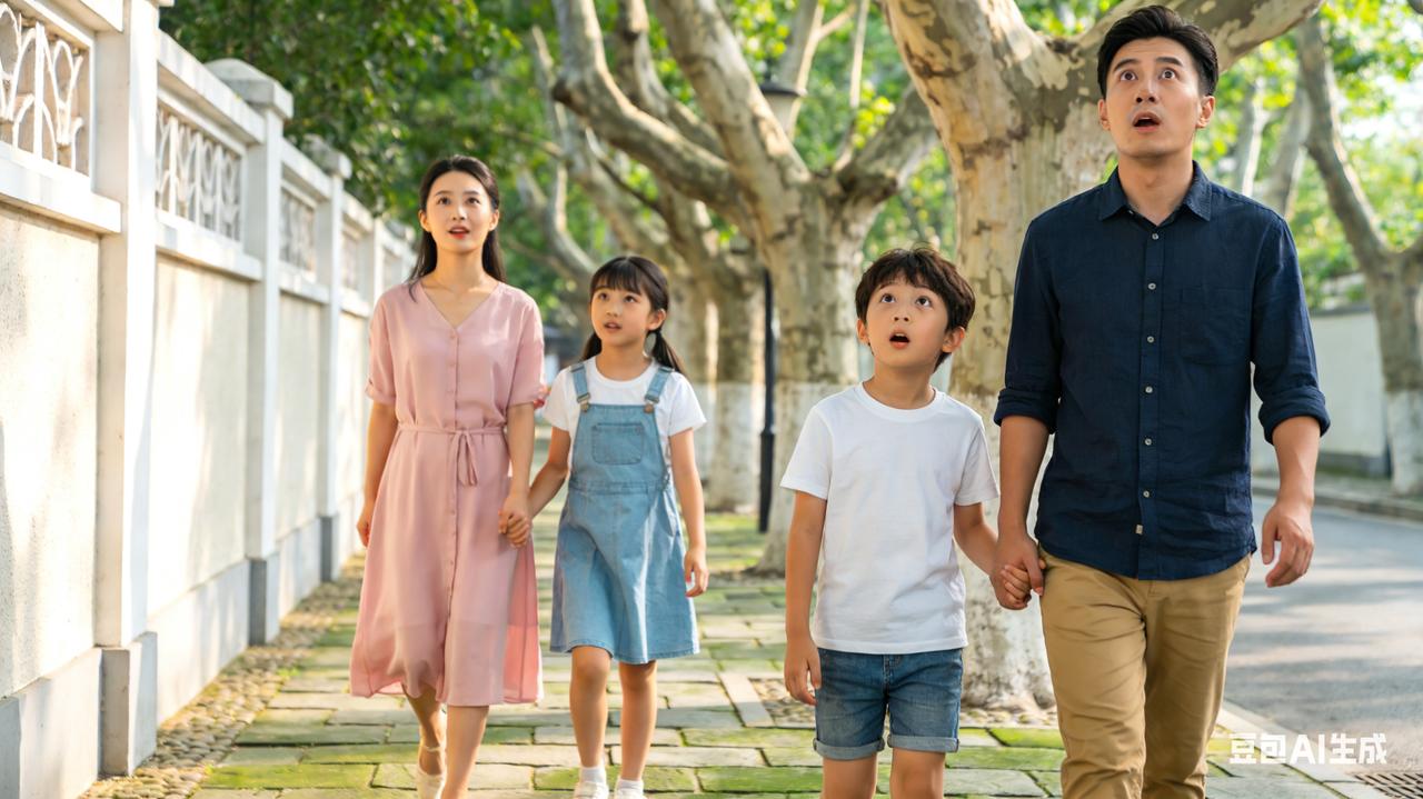 家长在孩子面前怎样面对自己的失态？
爸爸带着五岁的儿子在路上走着，迎面走来一对容