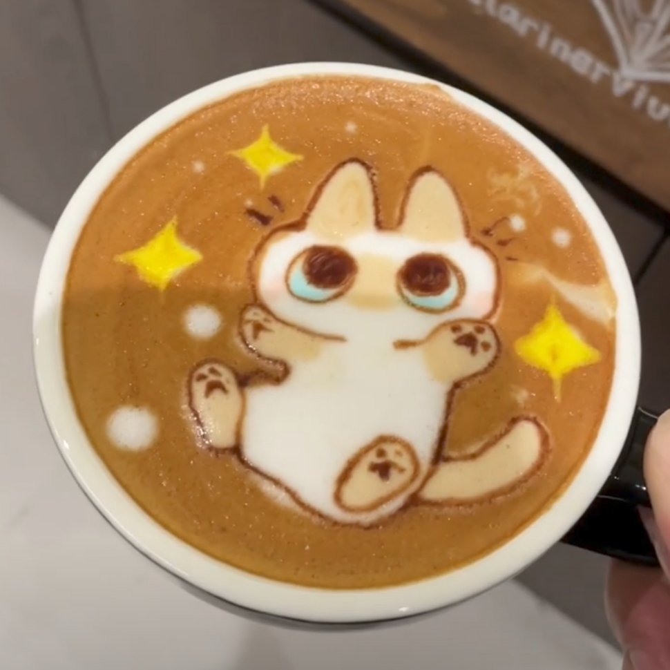 7773【🐱☕】要来一杯小豆泥咖啡吗 