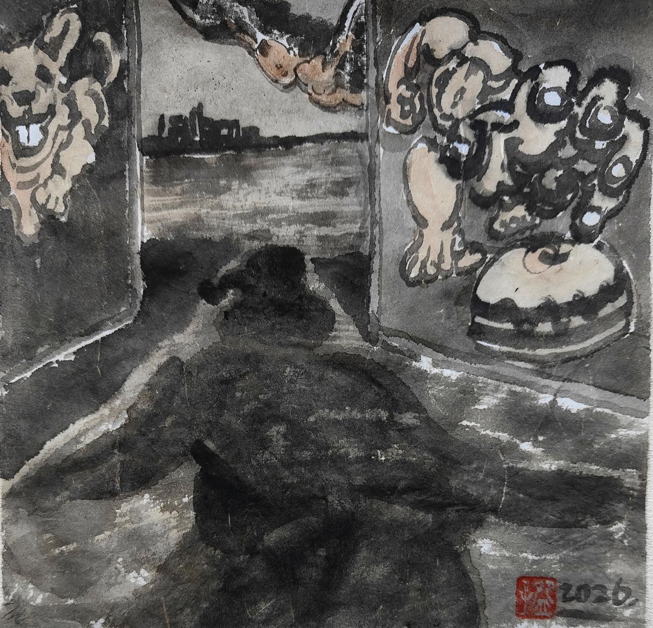 碗子的潜意识水墨《心游系列.城》