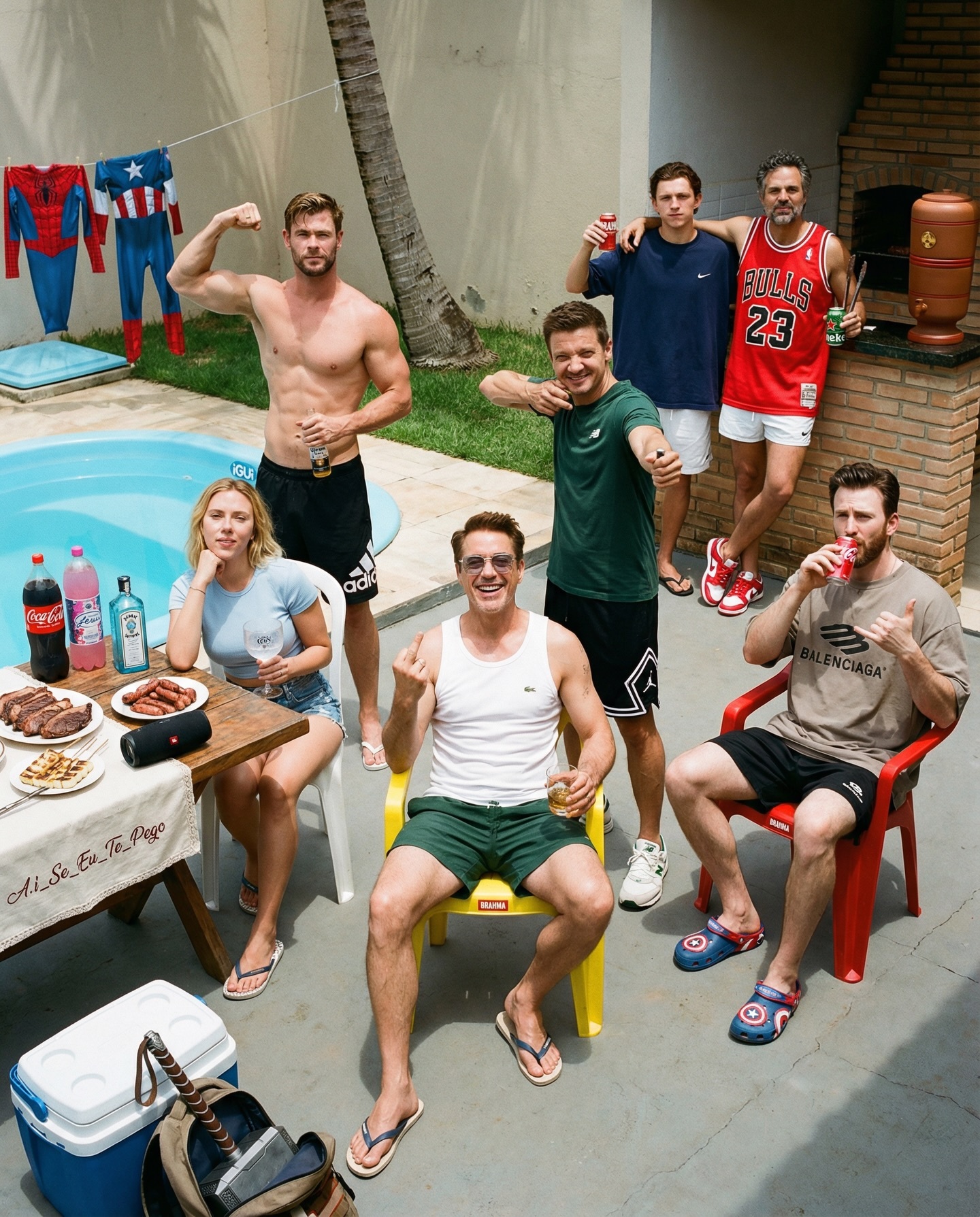 AI生成的复联开派对大合照（小蜘蛛有被邀请