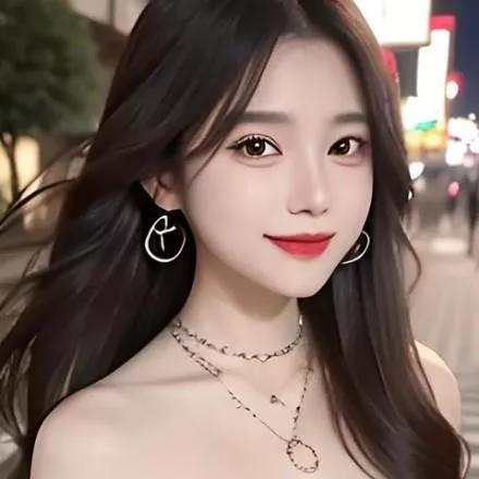 都市夜景下的甜美少女，时尚耳环与项链搭配，尽显优雅与魅力！🌃✨💕好看哒艳姐 