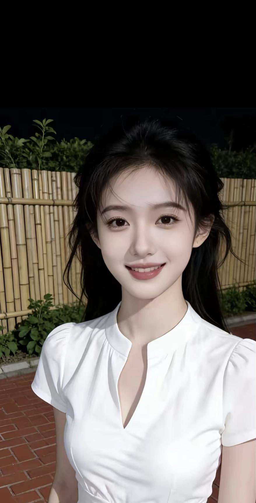 竹影婆娑间，笑语盈盈处。少女