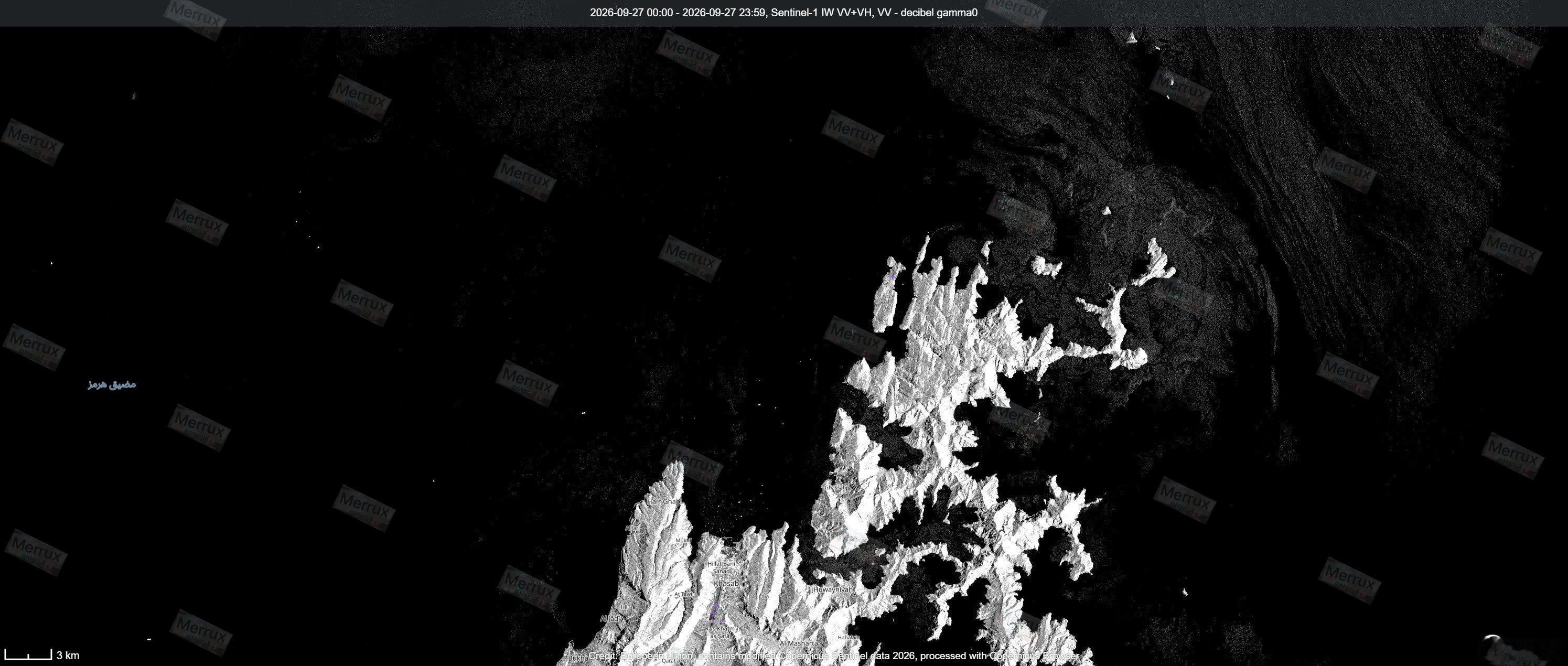 🔻哨兵1号卫星显示，当地时间今天早上在霍尔木兹海峡没有发现新的船只。🔻不过也