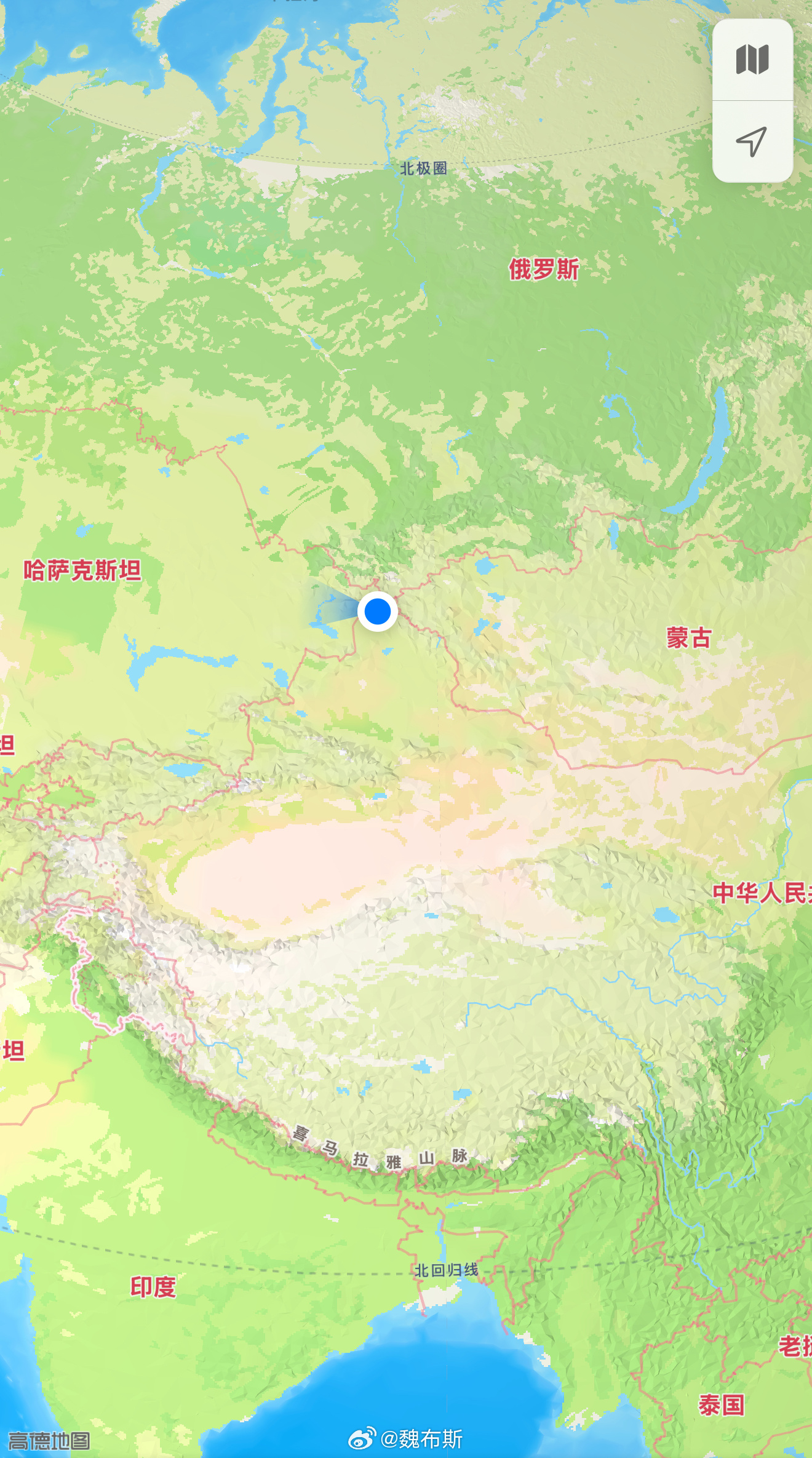 看我的位置，对面就是哈萨克斯坦啦～[doge]隔了一道河～[老师好][微风][老