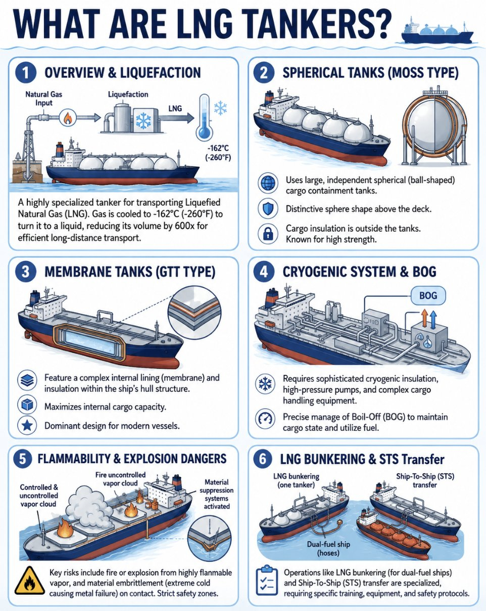 LNG 油轮是漂浮的低温基础设施 🚢🔥LNG 油轮旨在运输冷却至 -162°