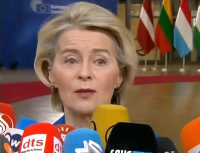 冯德莱恩说：“在乌克兰的融资问题得到解决之前，没有人会离开欧盟峰会。因为，乌克兰