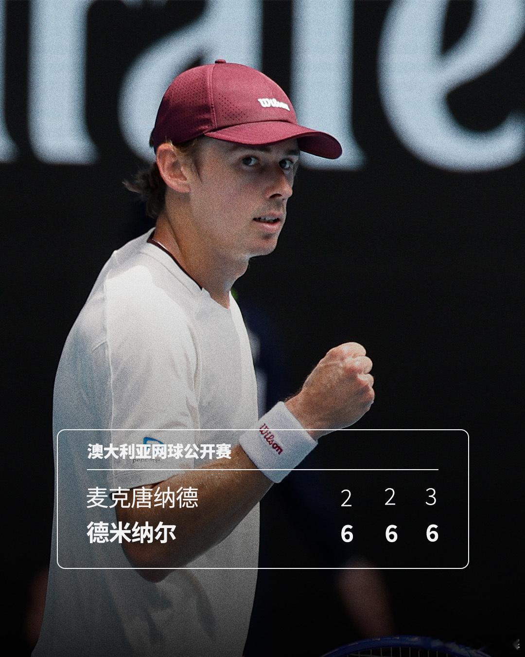 德米纳尔首秀过关🔥澳网2026男单首轮，本土作战的6号种子6-2 6-2 6-