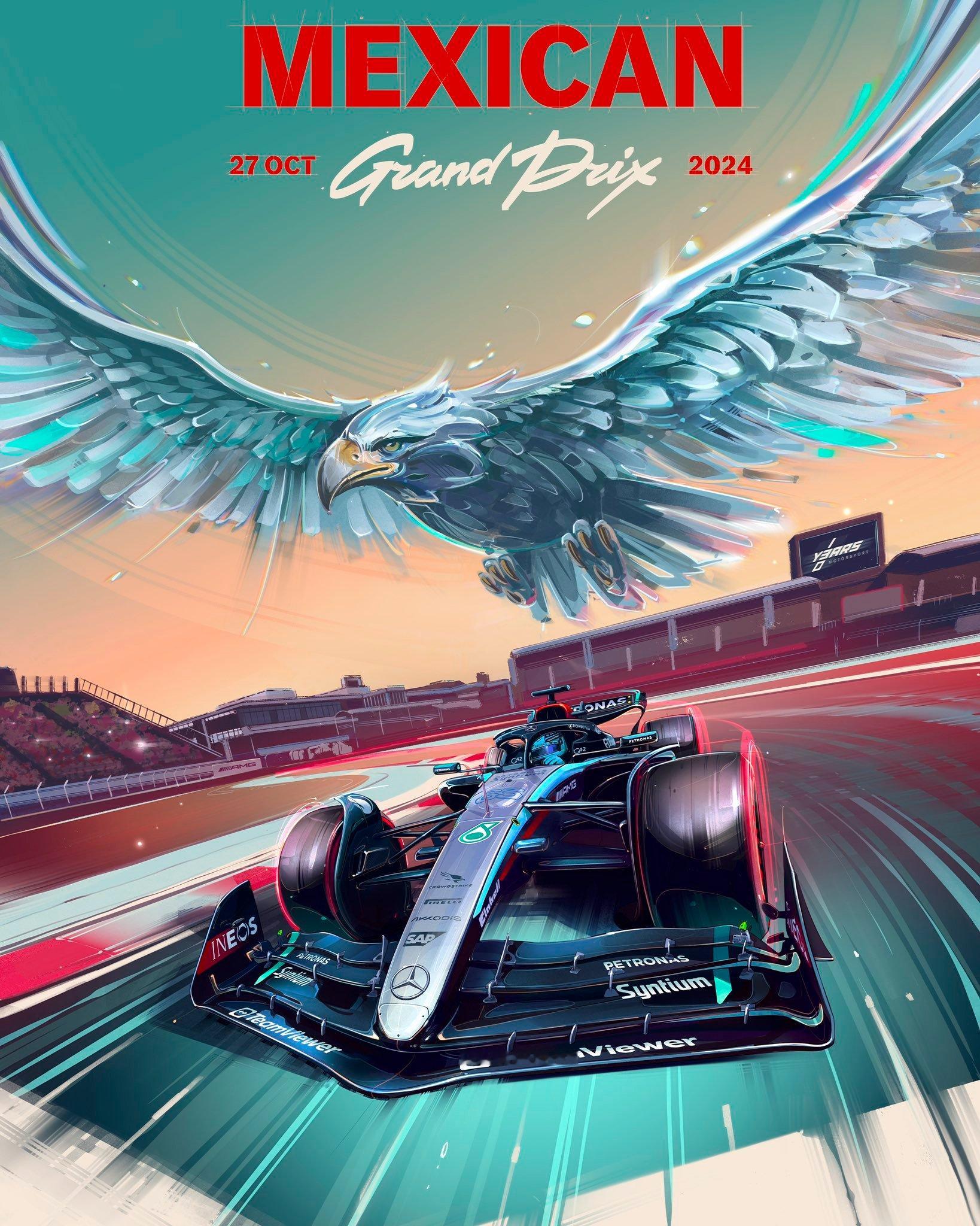梅赛德斯、法拉利车队本周F1墨西哥🇲🇽大奖赛 官方海报！#F1##赛车##2