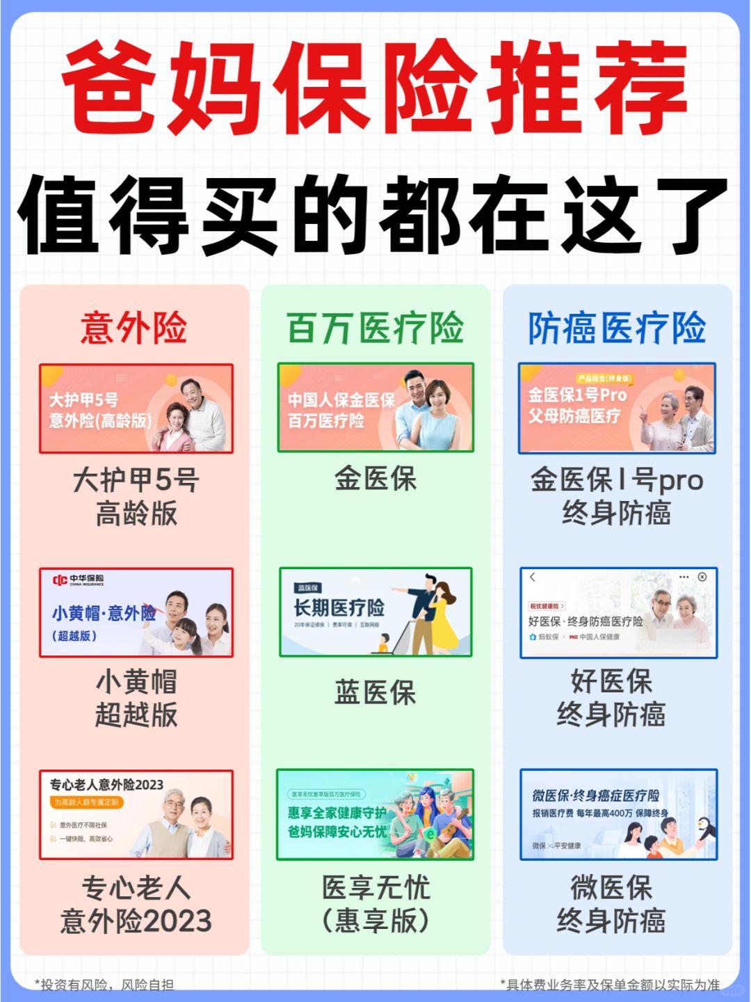 爸妈保险怎么选？我只推荐这几款！
