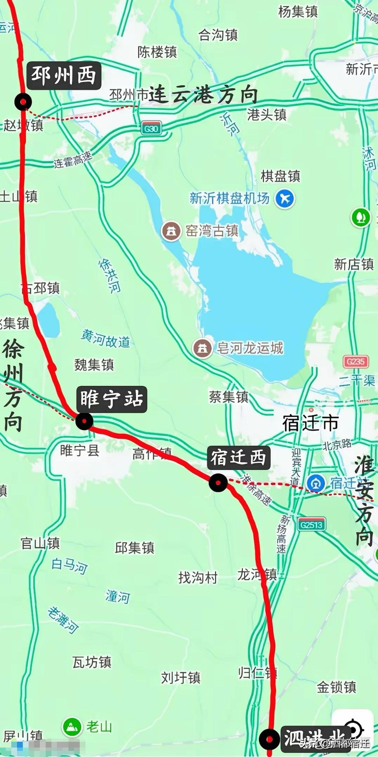 这个想法如何？
台儿庄连接邳州，于邳州城西设立邳州西站，联络线接入邳州东站。邳州