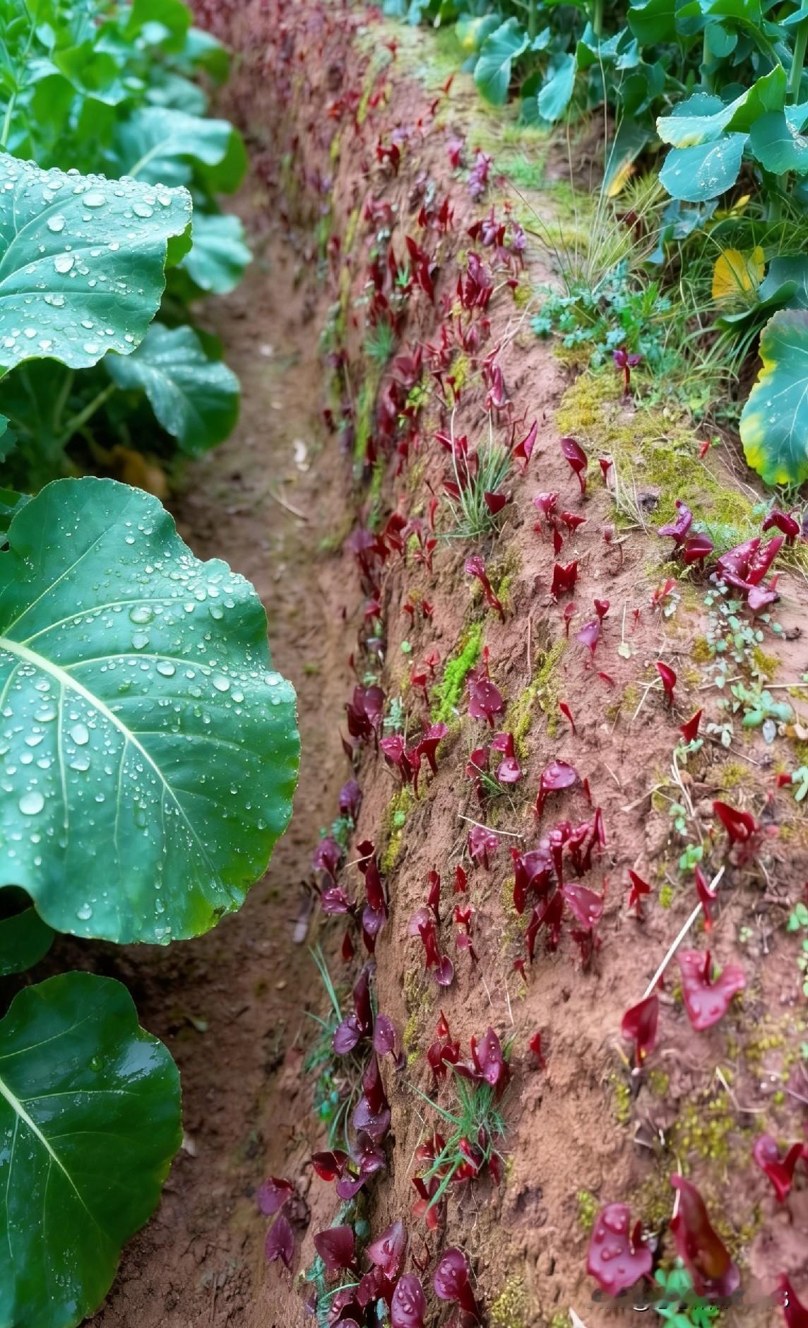 老辈子们，田坎上的折耳根香得很！想挖又怕被骂？悄悄搞快点，挖了就跑，安逸！话说回
