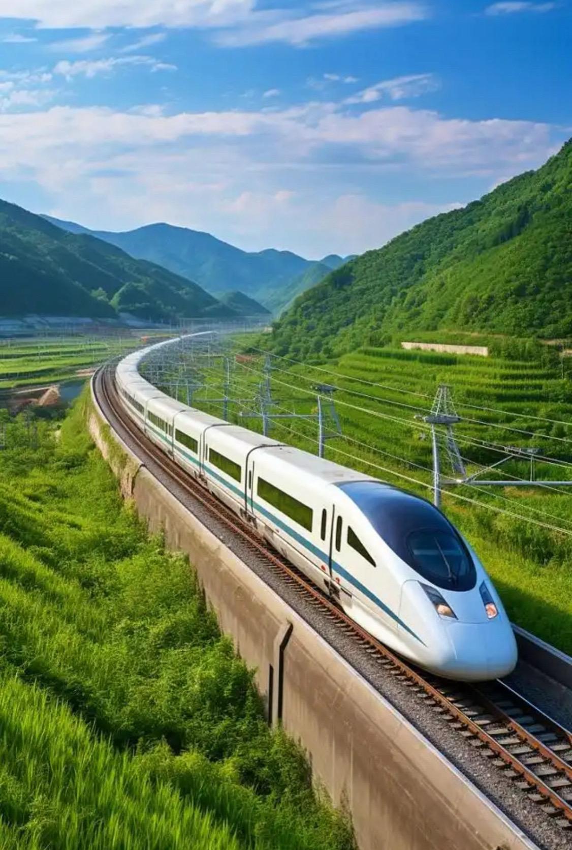 《中国铁路·高铁浩歌》·

银箭穿云破昊穹，稳如磐石驭长风。
流线车头减阻力，智