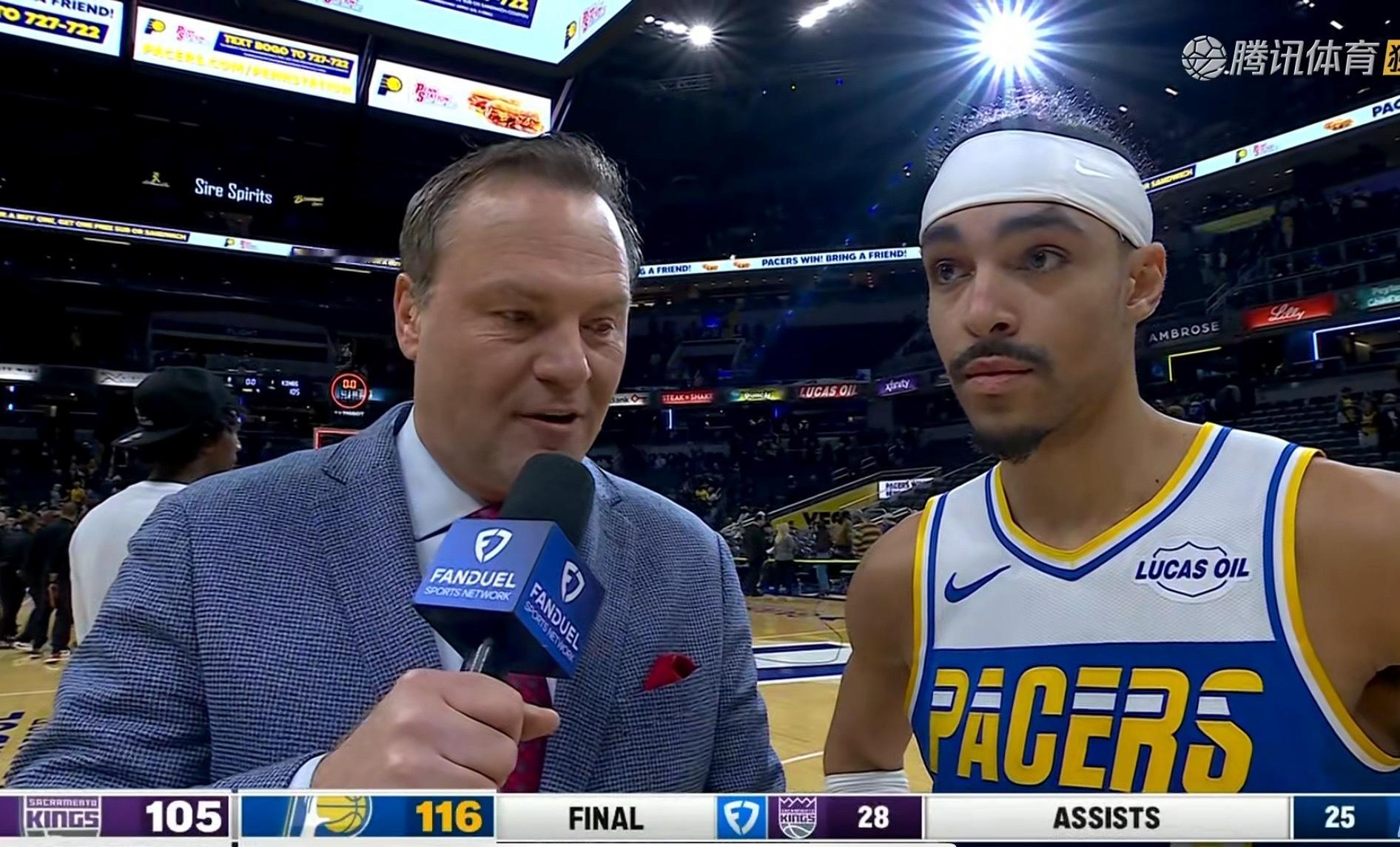 步行者116-105击败国王，内姆哈德28分12助攻，威斯布鲁克24分13板14