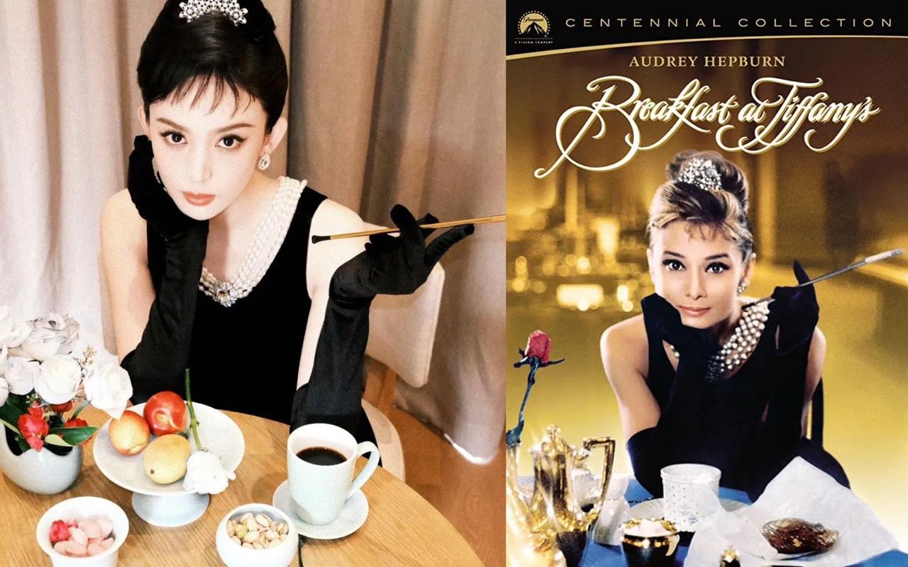 古力娜扎cos赫本，娜扎这张脸真的是女娲炫技之作。

在中，娜扎cos赫本，将她