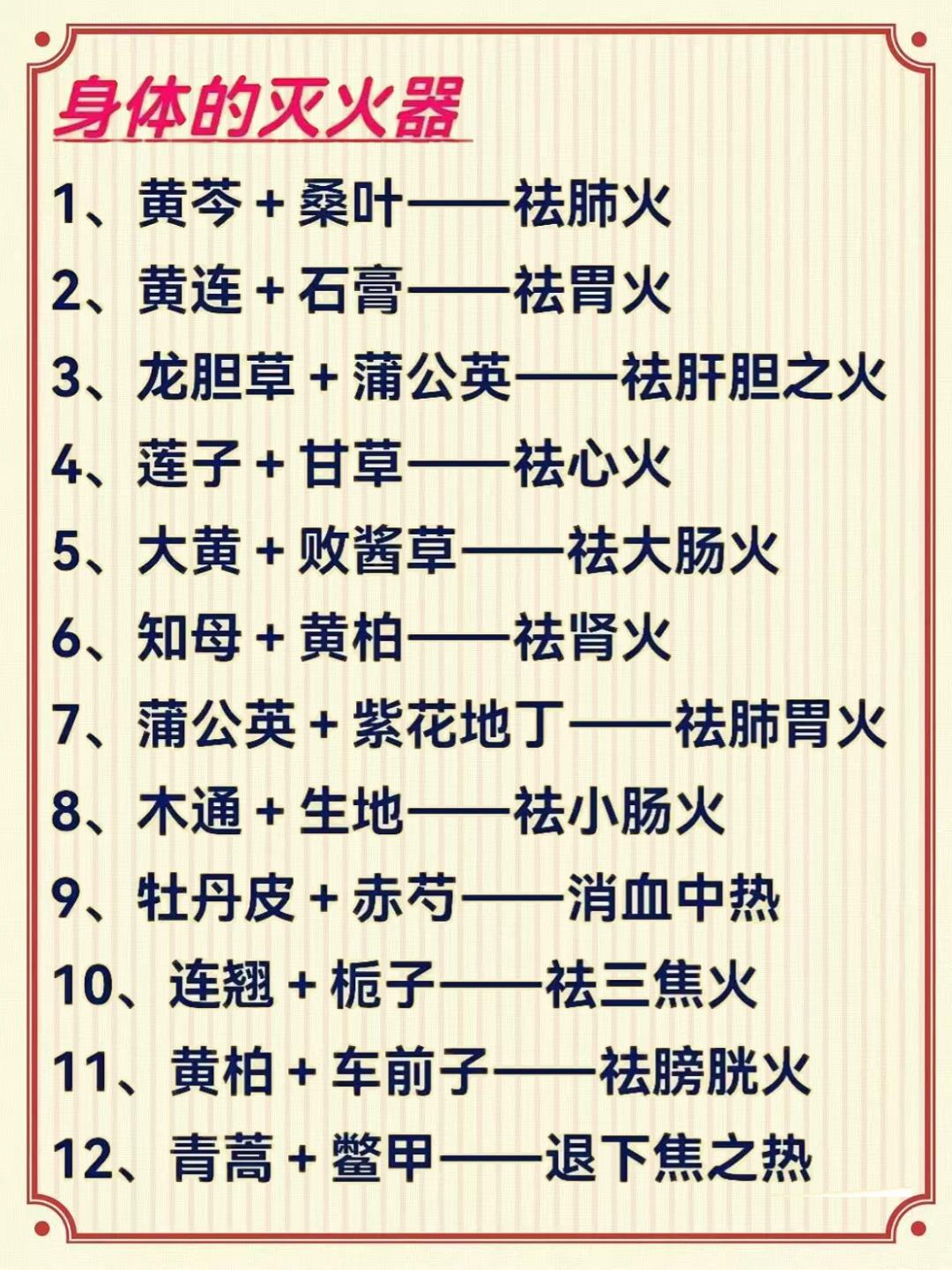 揭秘中药黄金搭档，一键熄灭五脏六腑的“内火”！#科普##中医##涨知识##健康#