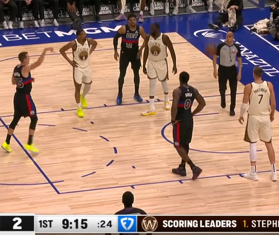 追梦开局3次传球失误 大早上给我们喂饭？ 勇士vs活塞