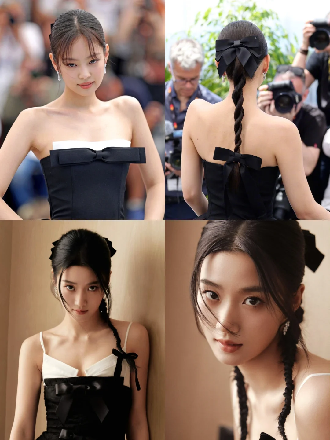 卢昱晓、Jennie，一个很显优越颅型的发型
