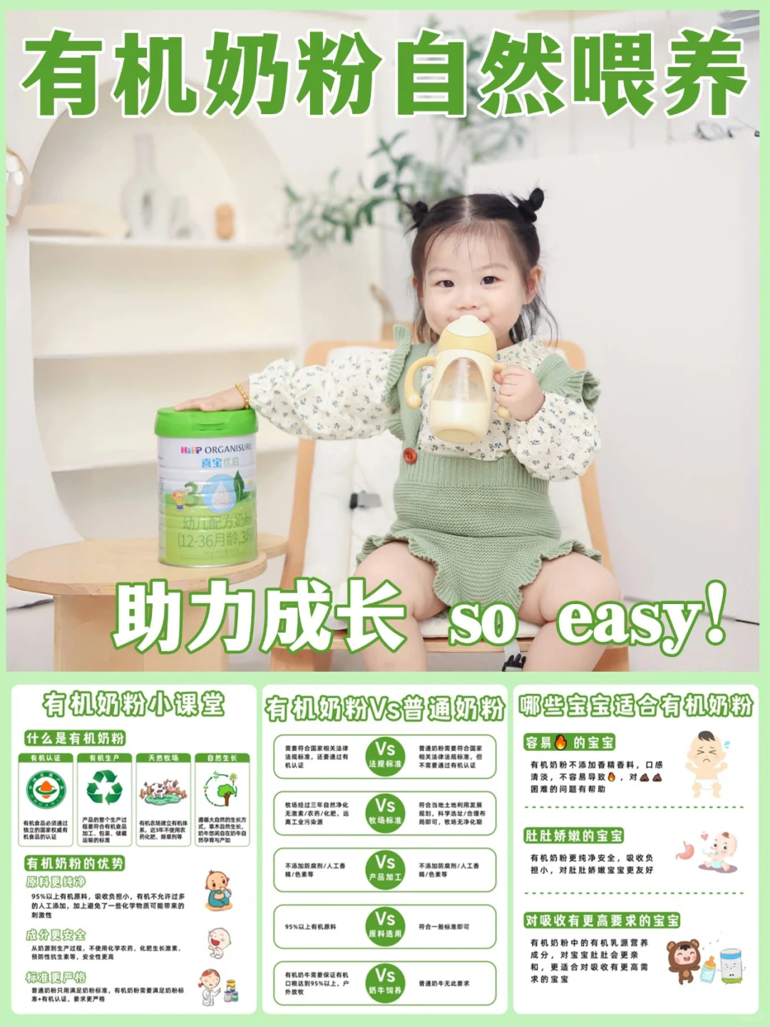 有机奶粉自然喂养 助力成长so easy！