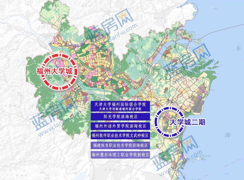 截止目前，已有天津大学福州国际联合学院、阳光学院滨海校区、福州外语外贸学院滨海校