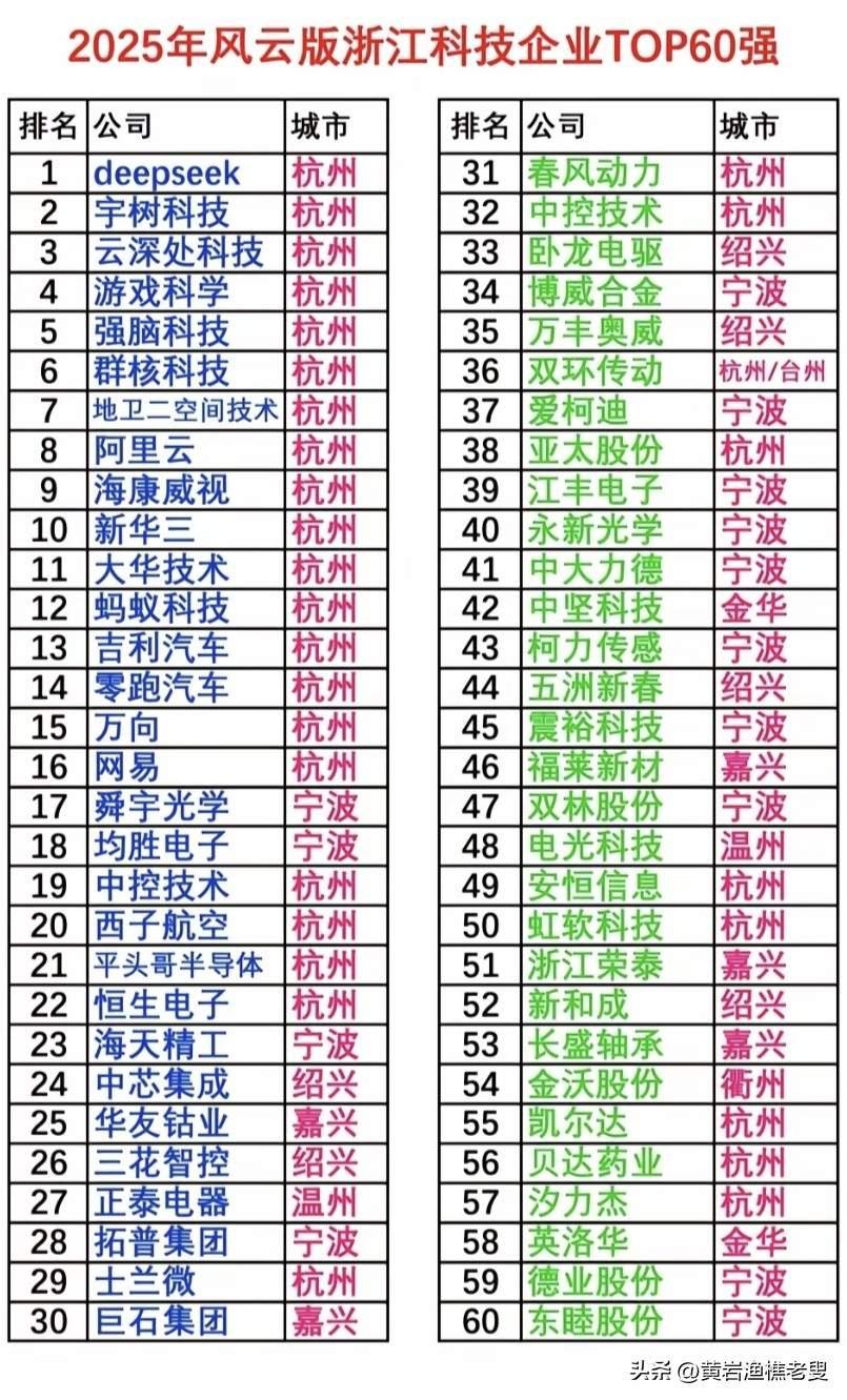 2025浙江科技五十强的公司
排名第一的这家用英文的公司，去年的热度很高，今年怎