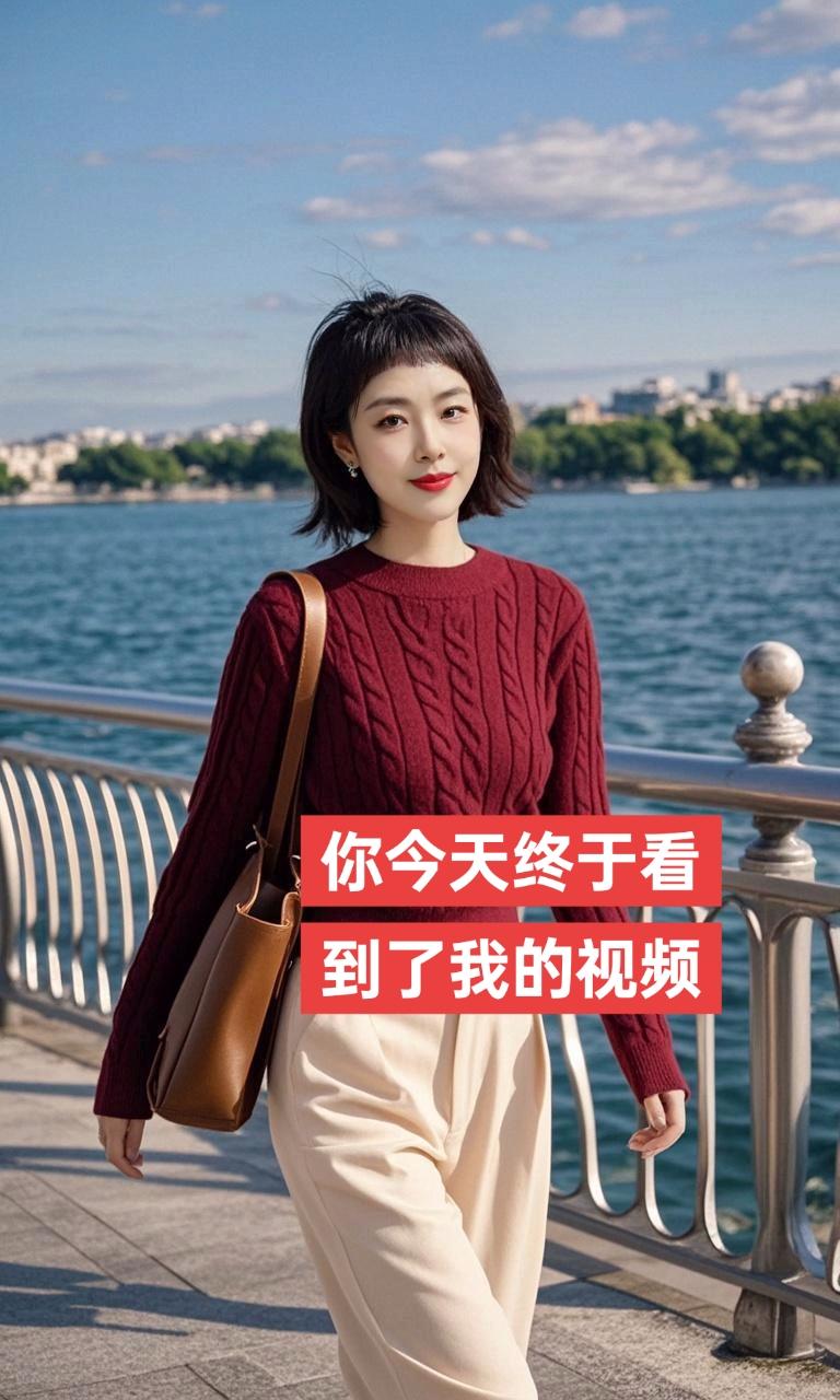 AI暖秋湖滨佳人