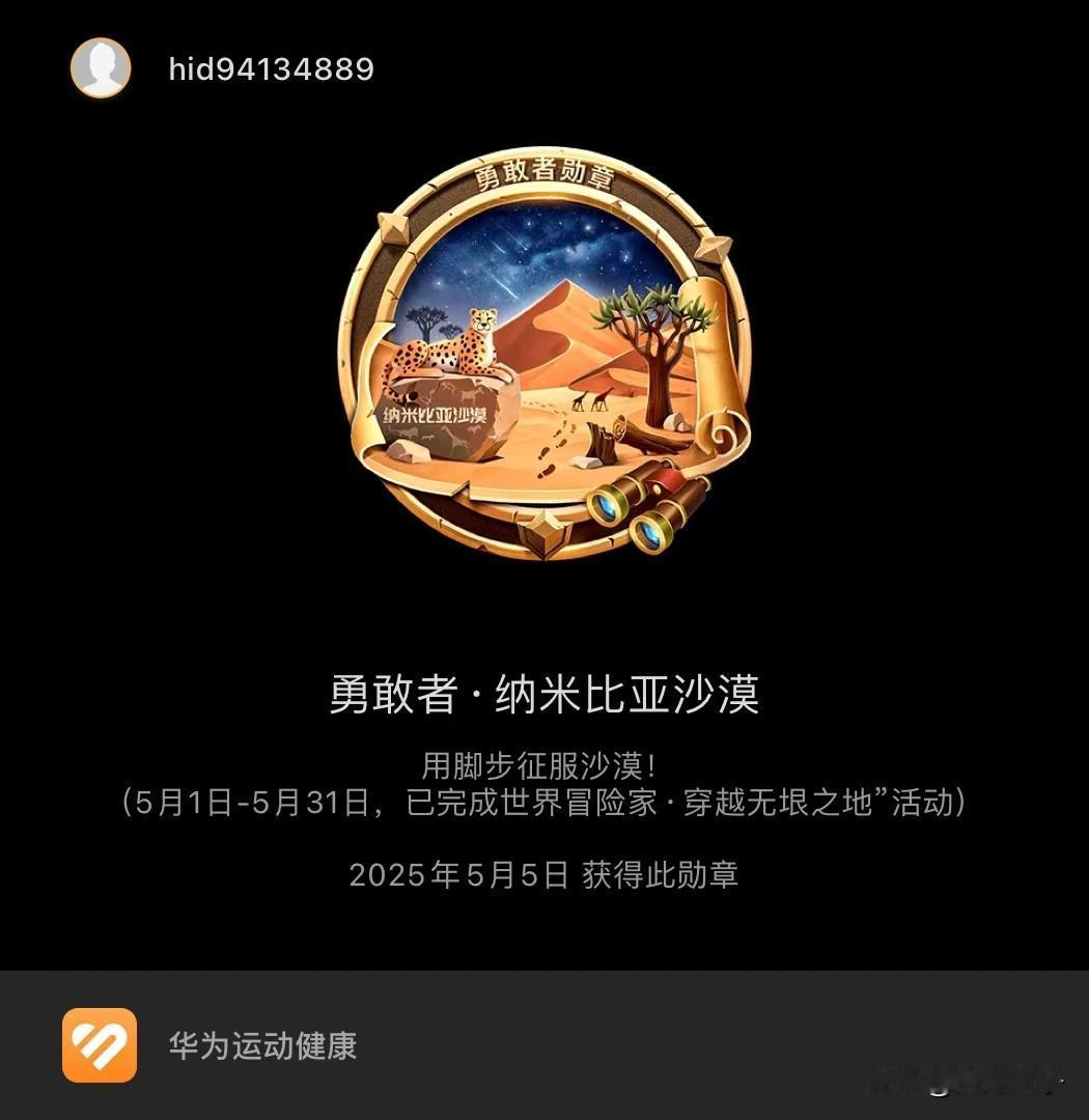 勇敢征服沙漠，获得勋章！步行
