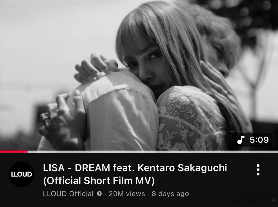 Lisa的《Dream》（ft.坂口健太郎）微电影在You/Tu/Be上的播放量