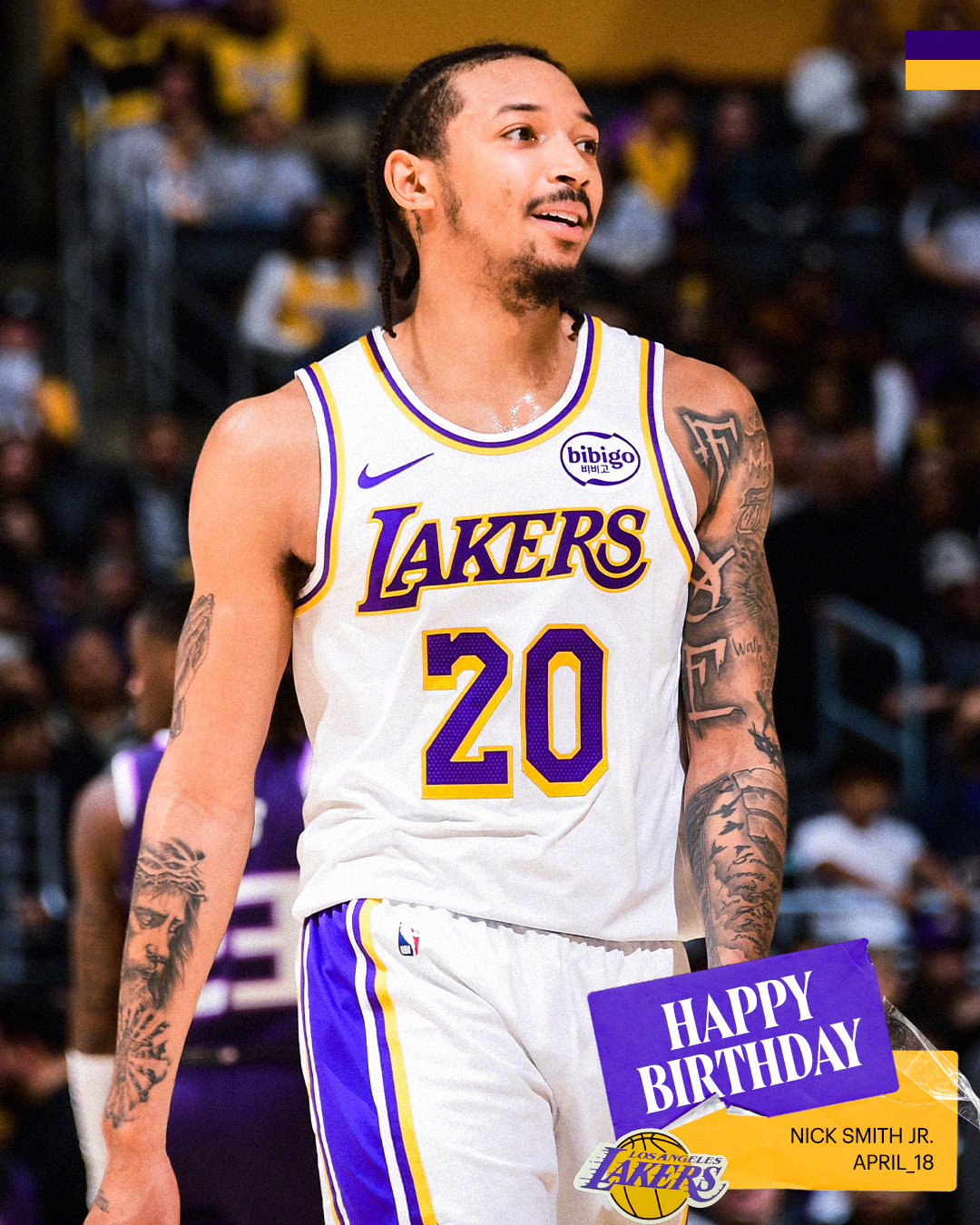 点赞+评论，㊗️小尼克·史密斯生日快乐🎂！期待你今天的比赛能有所表现🥳洛杉矶