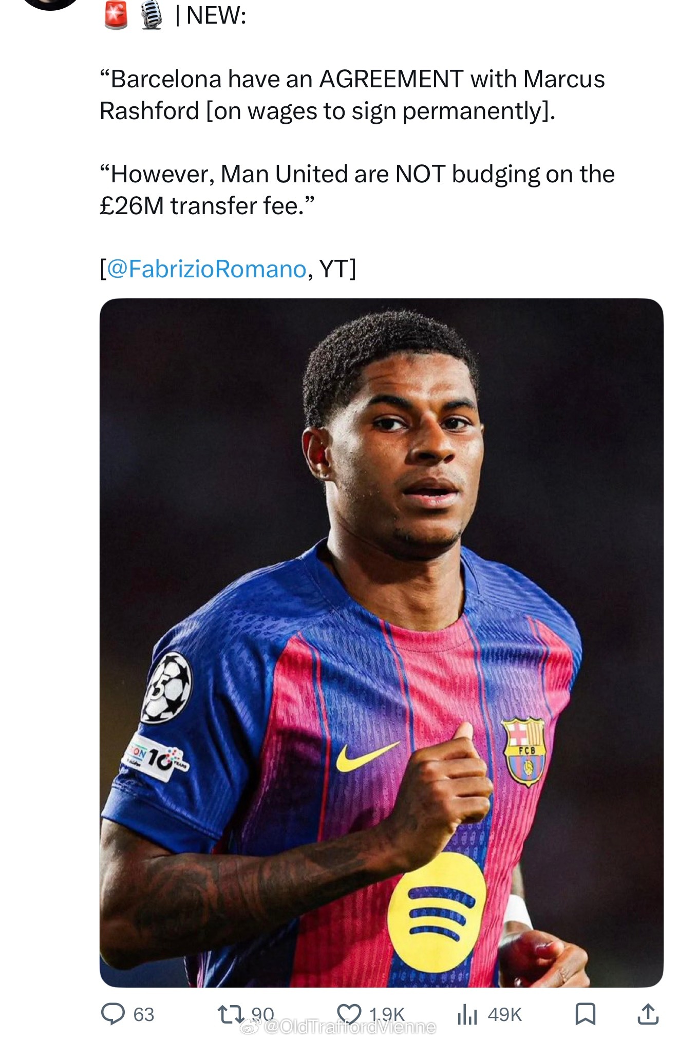 拉什福德的新闻怎么还在兜兜转转，巴萨与拉什福德谈妥了个人条款，但仍不想满足曼联不