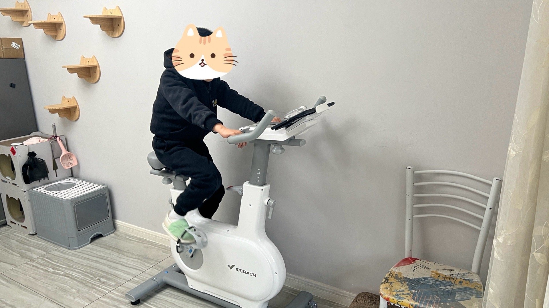 一回家就说今天没作业，骑车吧！ 