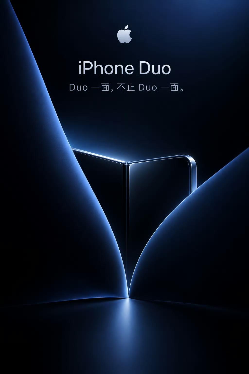 疑似苹果官方海报！iPhone Duo名字确定？
不知道真假，苹果折叠屏iPho